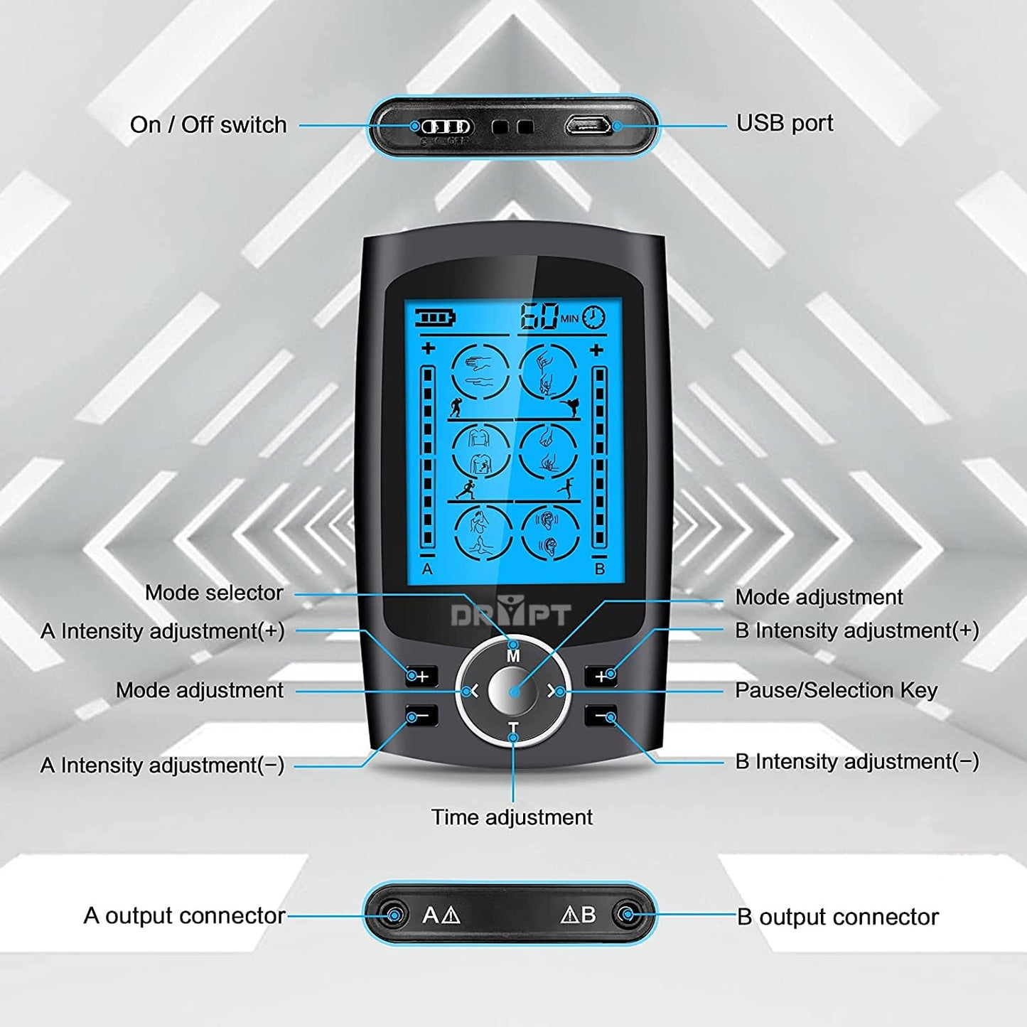 MOBILE TENS+MS SMART massager 10 pads